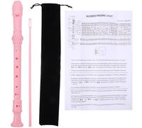 VANZACK Flauta Dulce Soprano de 8 Agujeros para Principiantes en Color Rosa Varilla de Limpieza y Funda Negra, Instrumento Musical para Adolescentes, Fácil Mantenimiento y Transporte