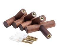 VANZACK Ganchos De Pared De Madera Maciza 4 Piezas 4.01X2.36X0.78In RúSticos Para Toallas Abrigos Sombreros Colgadores De Pared Para BañO Cocina Y Dormitorio