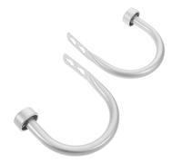 VANZACK Ganchos en U para Cortinas de Hierro 11mm, Accesorios Modernos en Acero Plateado, Sujetadores Versátiles para Ventanas y Estancias, Pack 2 Unidades