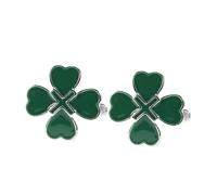 VANZACK Gemelos de Verde Aleación Cuff Links Elegantes Diseño Irlandés para Hombres para del de San Acabado Esmalte