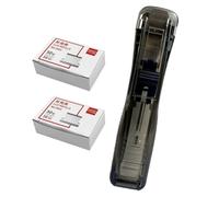 VANZACK Grapadora sin Daños para Papel con Clip Organizador de Documentos, Material Plástico y Hierro, Fácil de Usar para Oficina y Escuela, Herramienta Práctica para Estilo Aleatorio