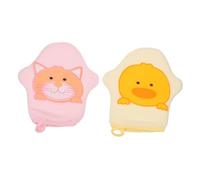 VANZACK Guantes De Ducha Para Ñiño y Toalla Exfoliante Corporal De Algodón Suave, Estampado Animado, Ligeros y Portátiles, Ideales Para Baño En Casa o Viajes, Pack 2 Piezas