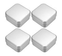 VANZACK Jabonera de Aluminio Cuadrada con Tapa y Drenaje Set de 4 Unidades Bandeja Portátil para Jabón Sólido Adecuado para Baño Ducha y Viaje Estuche Resistente y Ligero