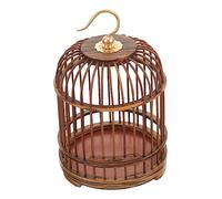 VANZACK Jaula Colgante para Pájaros Jaula Redonda De Madera para Pájaros Decoración De Nido De Pájaro Hebilla De Nido De Pájaro De Madera para Mascotas