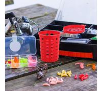 VANZACK Jaula para Cebo de Pesca 20 Piezas Jaulas para Cangrejos y Camarones Caja de Plástico Orificios Grandes Roja Equipo de Aparejos para Trampas Ríos Estanques y Aguas Costeras