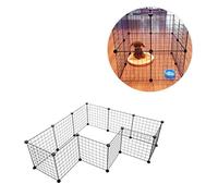 VANZACK Jaula Perros Hierro 35x35 Cm 16 Paneles Portátil Pestillo Deslizante para Mascotas Duradero