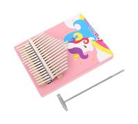 VANZACK Kalimba de Pulgar de Madera Maciza Instrumento Musical para Piano de Dedo Pintado Rosa con Notas para Principiantes Viajes y Fiestas