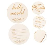 VANZACK Letreros de Madera Minimalistas para Recién Nacido 2 Piezas Nombre, Fecha de Nacimiento y Peso, Obsequio para Nuevos Padres