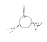 VANZACK Llavero de Aleación para Mochila con Regla y Brújula Colgante Resistente para Llaves Diseño Compacto y Ligero para Estudiantes y Regalos Docentes