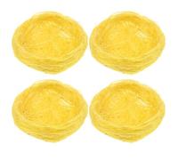 VANZACK Mini Nido de Pájaro Tejido de Cáñamo 4 Piezas para Adornos de Jardín y Complementos para Aves en Jaulas