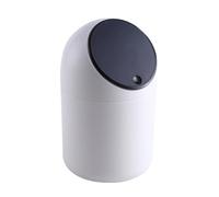 VANZACK Negro Papelera de Escritorio Tapa a Presión de Plástico Mini | Mesa y Oficina, Uso Reciclaje Mano, Oculta Residuos Pequeños, Estilo Simple y Casual