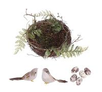 VANZACK Nido Natural para Cría De Pájaros De Ratán Resistente Adecuado para Nidos De Pajaros