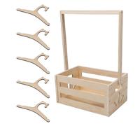 VANZACK Organizador Colgante de Madera para Ropa de Ñiño con Asa Caja de Almacenamiento Espaciosa para Guardería Perchero Infantil Resistente para Dormitorio y Área de Juegos