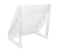VANZACK Organizador de Tarjetas Estructura de 5 Niveles de Acrílico Transparente Diseño Compacto y Ahorro de Espacio para Escritorio Adecuado para Tarjetas de Visita y Postales Hogar