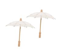 VANZACK Paraguas de Encaje Nupcial Vintage Sombrilla Decorativa para Bodas y Fotografía 2 Unidades de Algodón Bordado Radio de 15 CM Accesorios Elegantes para Fiesta y Eventos
