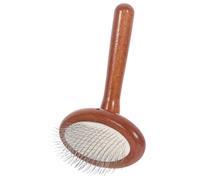 VANZACK Peine para Mascotas de Madera de Haya Resistente con Púas de Acero Inoxidable Diseño Ergonómico para Reducir la Caída del Pelo Perros como Caniches y Retrievers Cepillo Manual