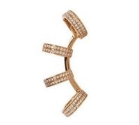 VANZACK Pendiente Clip Oreja C Forma Elegante con Brillo Dorado sin Agujero Unisex Joyería Ligera para Fiestas y Bodas