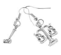 VANZACK Pendientes Colgantes De Justicia y Martillo De Juez, Pendientes Metálicos Pequeños Para Abogados y Estudiantes De Derecho, Joyería Decorativa Para Mujer Eventos Formales