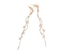 VANZACK Pendientes Largos de Borla Metálica para Mujer Pendientes Colgantes Gemas de Imitación Diseño Ligero y Moderno Accesorios para Bodas y Fiestas de Graduación