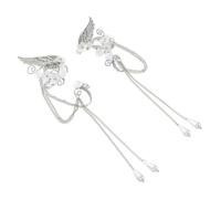 VANZACK Pendientes Tipo Ear Cuff Sin Perforación Para Mujer, Joyas De Hada En Aleación Ligera, Diseño Envolvente Perlas y Flores, Uso Para Cosplay y Ocasiones Obsequios
