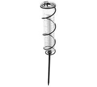 VANZACK Pluviómetro de Jardín de Hierro y Vidrio, Negro, Espiral | Lectura Clara y Fácil de Números, Resistente al Clima, para Jardín y Decoración Exterior