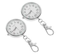 VANZACK Reloj de Bolsillo Redondo para Enfermeras y Estudiantes de Medicina con Clip y Llavero, Diseño Compacto de Acero Inoxidable y Vidrio, Adecuado para Exámenes y Uso Portátil,