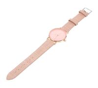 VANZACK Reloj de Mujer con Números Clásicos y Esfera Transparente, Correa de Imitación Piel Rosa, Diseño Ultradelgado y Práctico para Uso Diario o Fiestas