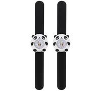 VANZACK Reloj de Pulsera Infantil de Silicona Flexible Diseño de Panda 2 Unidades Portátil y Moderno para Adecuado para Aprender a Leer la Hora y Obsequio Infantil