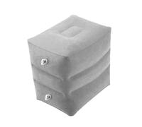 VANZACK Reposapiés Inflable De Viaje Resistente Al Desgaste, Ajustable 3 Alturas, Almohadilla De Felpa Gris, Cómodo Soporte para Pies Avión y Tren, Alivio De Presión y Confort Desplazamientos