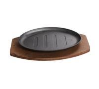 VANZACK Sartén de Hierro Fundido para Barbacoa Plancha Antiadherente para Cocinar Chuletones y Carne Bandeja Resistente para Uso Cocina y Parrilla Exterior