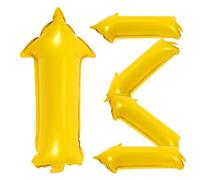 VANZACK Set de 5 Globos de Aluminio Forma de Flecha Amarilla Tamaño Pequeño 18X38 CM Inflado para Decoración de Fiestas de Cumpleaños Bodas y Eventos Globos Decorativos Resistentes