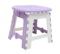 VANZACK Silla de Plástico Plegable para Casa y Exterior, Ligera y Portátil, Almohadillas Antideslizantes, Tamaño Mediano, Color Morado, Taburete Práctico para Camping, Senderismo y Viajes