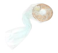 VANZACK Sombrero Tradicional Chino de Bambú con Velo Largo Ligero y Transpirable Color Verde Menta Accesorio para Cosplay Hanfu Fotografía y Eventos al Aire Libre