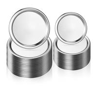 VANZACK Tapas Reutilizables para Frascos de Boca Ancha 48 Unidades de Hojalata en Color Plata Cierre Hermético y Compatible Botes para Conservas y Bebidas en Cocina