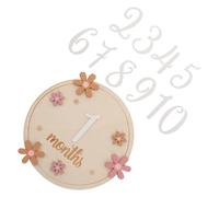 VANZACK Tarjetas Mensuales de Recién Nacido de Madera con Flores Decorativas Accesorios para Fotos de Ñiño Señalizadores para Registro de Crecimiento y Shower Tamaño Ligero y