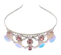 VANZACK Tocado de Tiara para Diadema de Princesa Perlas Falsas y Gemas de Imitación Temática Oceánica para Fiesta de Cumpleaños Disfraz de Princesa de Halloween