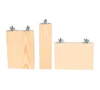 VANZACK Trampolín para Loros de Madera Segura Tabla para Aves Pequeñas Percha Ramas para Ejercicio y Juego Paquete de 3 Piezas para Cacatúas Periquitos y Loros