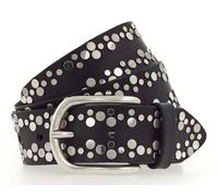 Vanzetti Cinturón de cuero con tachuelas 105 cm negro