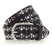 Vanzetti Cinturón de cuero con tachuelas 85 cm negro