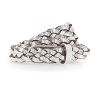 Vanzetti Braided Women's Belt W85 Silver Metallic