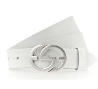 Vanzetti Cinturón de cuero, Blanco, 90 cm