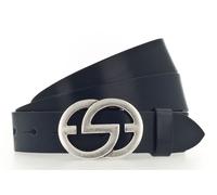 Vanzetti Full Leather Buckel Belt W75 Navy