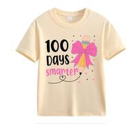 vaolkwsacz 100th Day of School Celebration for Girls and Boys Kids T Shirts Fun Colorful Numbers Mädchen Kragen T Shirt, beige, 10-11Years