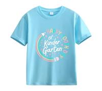 vaolkwsacz 100th Day of School Celebration for Girls and Boys Kids T Shirts Fun Colorful Numbers Mädchen Shirts 146, azul celeste, 10-11Years