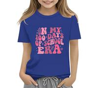 vaolkwsacz 100th Day of School Celebration for Girls and Boys Kids T Shirts Fun Colorful Numbers Toy Mädchen Shirt Set, azul, 2-3 años