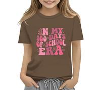 vaolkwsacz 100th Day of School Celebration for Girls and Boys Kids T Shirts Fun Colorful Numbers Toy Mädchen Shirt Set, café, 4-5 años