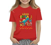 vaolkwsacz 100th Day of School Celebration for Girls and Boys Kids T Shirts Fun Colorful Numbers Toy Truck Leggins Encaje, rojo, 2-3 años