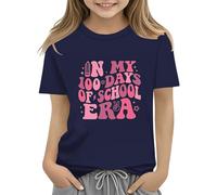 vaolkwsacz 100th Day of School Celebration for Girls and Boys Kids T Shirts Fun Colorful Numbers Toy Mädchen Shirt Set, marine, 10-11Years