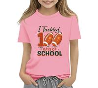 vaolkwsacz 100th Day of School Celebration for Girls and Boys Kids T Shirts Fun Colorful Numbers Toy T Shirt für Mädchen Bauchfrei, Rosa., 3-4 años