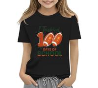 vaolkwsacz 100th Day of School Celebration for Girls and Boys Kids T Shirts Fun Colorful Numbers Toy T Shirt für Mädchen Bauchfrei, Negro , 10-11Years